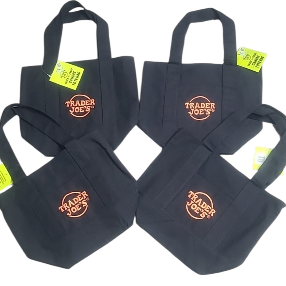 Trader Joe's Bundle of 4 Trick-or-Treat Canvas Mini Tote Bags